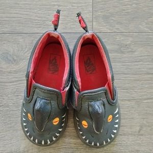 Vans Slip On Asher V Vanosaur Dinosaur Toddler Shoes Kids Sneakers Grey